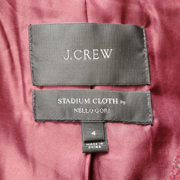 J. Crew Chateau Parka in Italian Stadium Cloth Wool Burgundy Red G9093 Size 4 - Picture 8 of 9